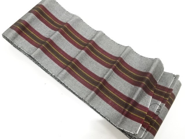 JAPANESE KIMONO / HITEO HANHABA OBI / WOVEN STRIPE 